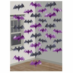 Fledermaus-Girlande Halloween-Deko schwarz-lila 210cm