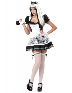 Dark Alice Halloween Damenkostüm Märchen weiss-schwarz