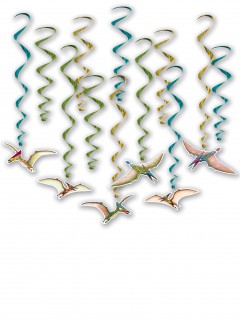 Flugdinosaurier-Hängedekoration 12 Stück bunt 43x81cm