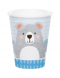 Pappbecher grauer Bär 8 Stk 266ml