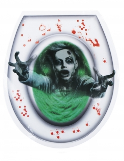 Gruseliger WC-Aufkleber Halloween-Dekoration grün-grau 28x32cm
