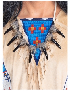 Winnetou™-Halsschmuck Indianer-Accessoire zum Fasching braun-schwarz
