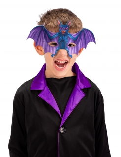 Fledermaus-Halbmaske für Kinder Halloween-Maske blau-violett