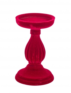 Barocker Kerzenständer Weihnachts-Tischdeko weinrot 17 x 10,5 cm