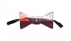 Blut befüllte Fliege Halloween-Accessoire transparent-rot-schwarz
