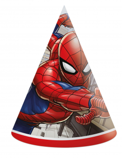 Partyhüte Spiderman™, 6 Stück aus Pappe