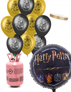 Heliumflaschen Set mit 11 Harry Potter™ Ballons und Band