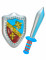 Aufblasbares Ritter Waffen-Set silber-blau