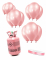 Heliumflaschen Set mit 12 rosegoldenen Lufballons