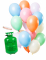 Heliumflaschen Set mit 15 pastellfarbenen Ballons mit Satinband