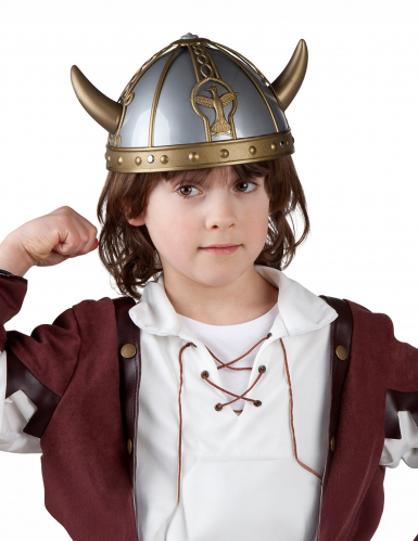 Wikinger Helm grau-gold