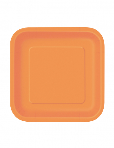 Partyteller quadratische Teller 16 Stück orange 18x18cm