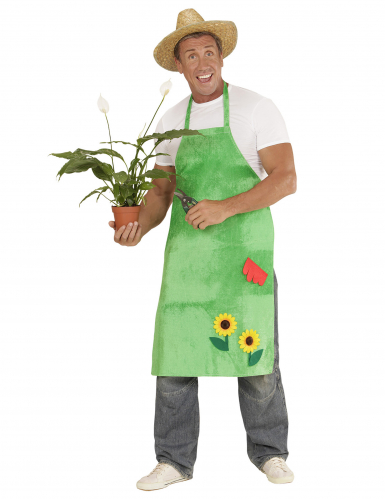 Gärtner Schürze mit Blumen grün