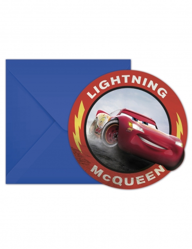 Disney Cars 3™ Einladungskarten mit Umschläge 6 Stück bunt