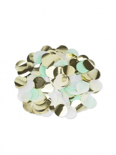 Konfetti gold weiß mintgrün 3 cm 36g