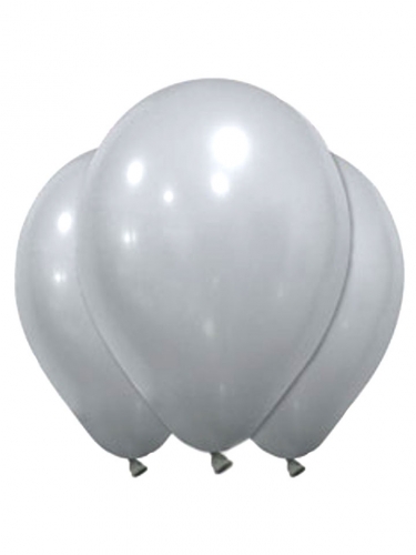 Latex-Luftballons Silvesterdeko 12 Stück grau 28 cm