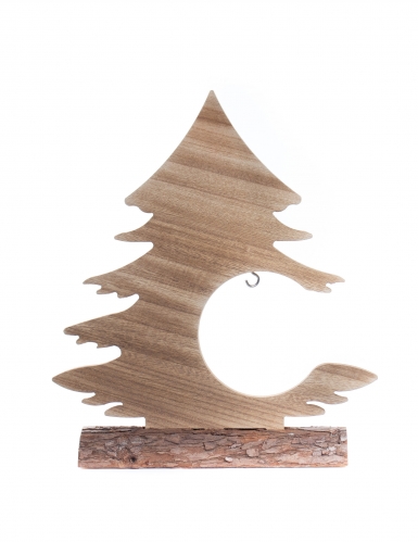 Tannenbaum Christbaumschmuck aus Holz braun 35 x 31 cm
