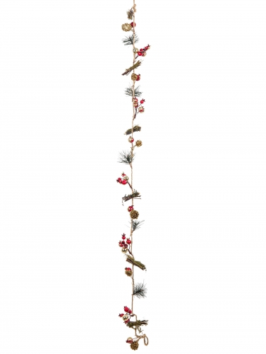 Girlande mit Tannenzapfen und Beeren Weihnachtsdeko rot-grün 120 cm