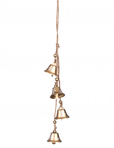 Goldglöckchen-Hängedeko für Weihnachten goldfarben 42 cm