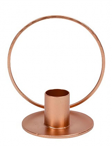 Festlicher Kerzenhalter mit Kreisbogen roségold 10 cm 