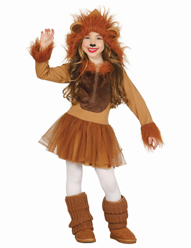 Löwe Löwen-Kostüm Mädchen Kleid Kinderkostüm