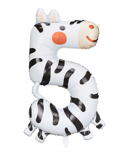 Ziffer 5 Zebra Folienballon 68 cm x 98 cm