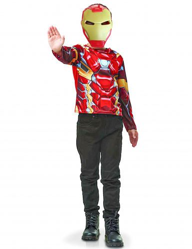 Iron Man™ Kostümset für Kinder Oberteil Maske
