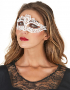 Venezianische Augenmaske Spitze weiss