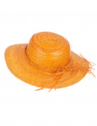 Strohhut mit Hutband Sommer-Hut orange