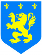 Raum Dekoration Mittelalter Wappen blau-gelb