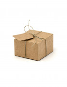 Geschenkboxen mit Etiketten quadratisch 10 Stück braun 6x5,5x3,5cm