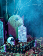 Friedhof Grabstein Skelett Halloween Partydeko-Set 21-teilig bunt