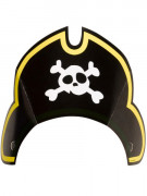 8 Piratenhüte aus Karton schwarz