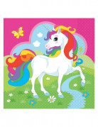 Papierservietten mit Einhorn Geburtstagsdeko 20 Stück bunt 16,5x16,5cm