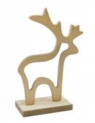 Rentier-Tischdeko aus Holz goldfarben 15,5 x 10,5 x 4,5 cm