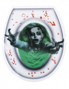 Gruseliger WC-Aufkleber Halloween-Dekoration grün-grau 28x32cm