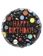 Happy Birthday-Aluminiumballon Weltall bunt 45 cm