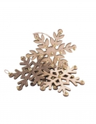 Schneeflocken-Anhänger Weihnachtsbaum-Deko 4 Stück gold 18 cm