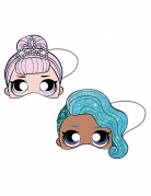 LOL Surprise™-Pappmasken Kindergeburtstag Partydeko 6 Stück blau-rosa 19x17,5 cm