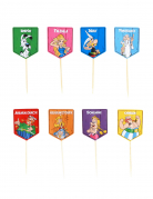 8 Asterix™ Cupcake Spieße